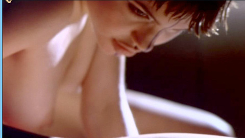 Angelina Jolie Naked as Kate Libby / 'Acid Burn'. Breasts, brunette, cleavage. 544929