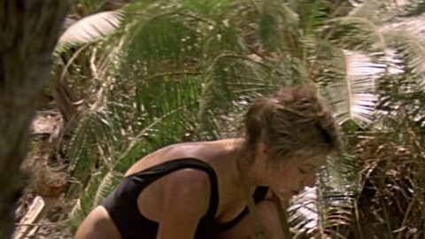 Linda Kozlowski in Crocodile Dundee (1986) Sexy Black One Piece Jungle 739530