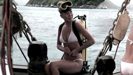 Sexiest Cheryl Ladd Scene in Charlie's Angels. Bikini, SFW, boat. 654397