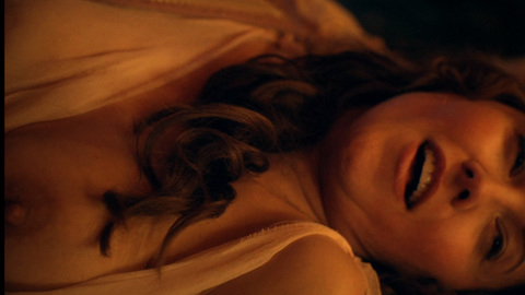 Lucy Lawless Naked in Spartacus: Gods of the Arena. Breasts, brunette, hard nipples. 693085