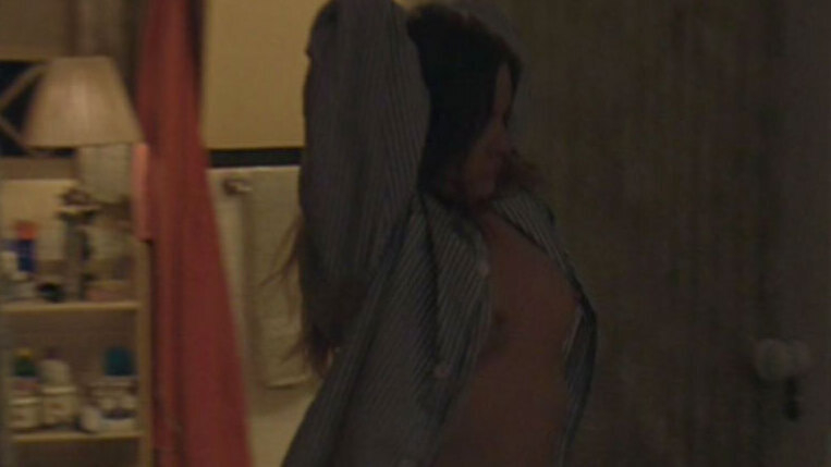 Jennifer Jason Leigh Naked in Margot at the Wedding. Breasts, nude, open pajamas. 646879