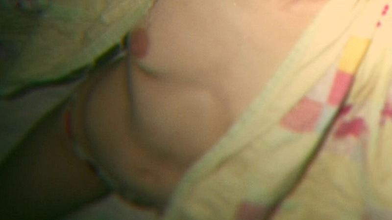 herself from Cobain: Montage of Heck Naked. Breasts, blanket over shoulders, blonde. 763415