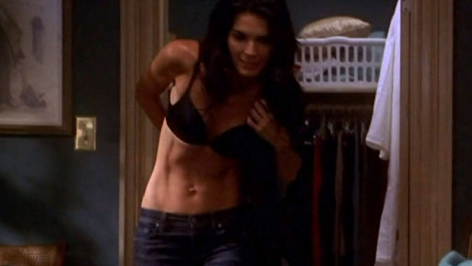 Sexiest Lindsay Boxer Scenes. Underwear, black bra, putting on shirt. 665320