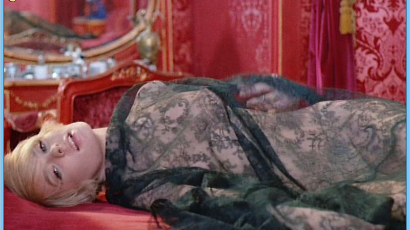 Bluebeard's Sexiest Scenes with Joey Heatherton. Sexy, SFW, black lace fabric. 538908