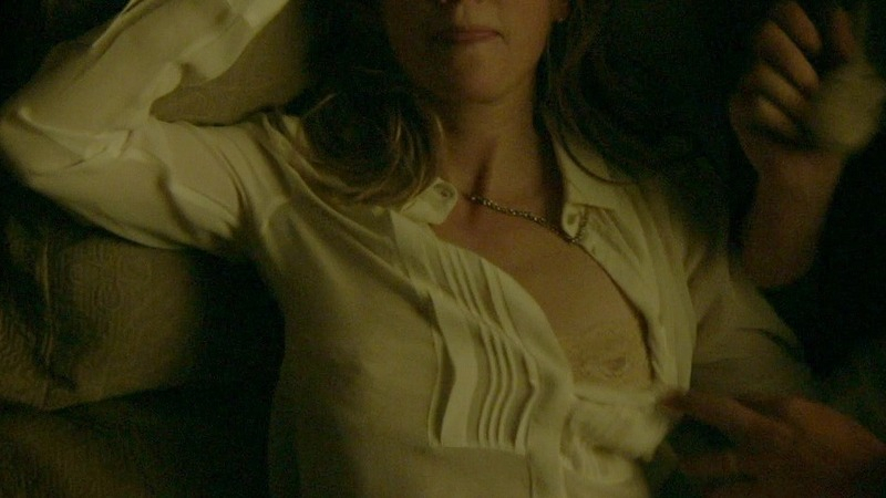 Sexiest Scenes of Lynn Monahan from Dig. Sexy, couple in bed, hand on breast. 771383
