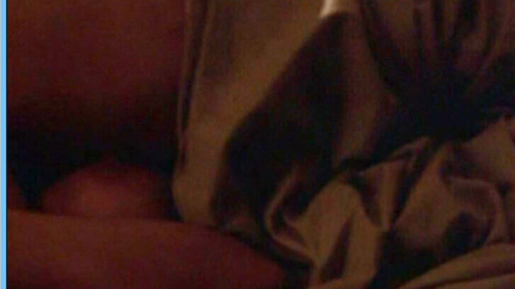 Natasha Henstridge Naked in Power and Beauty. Breasts, couple in bed, man on top. 570607