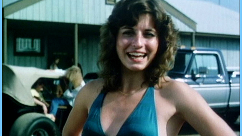 Hottest Jennifer Hetrick Scene in Squeeze Play. Bikini, SFW, blue bikini top. 543980