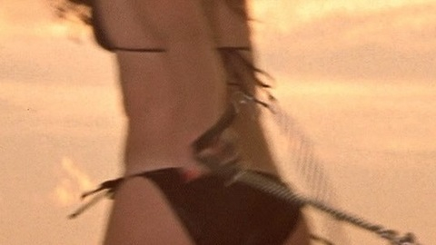 Sexiest Elizabeth Hurley Scene in Bedazzled. Bikini, SFW, back exposed. 729163