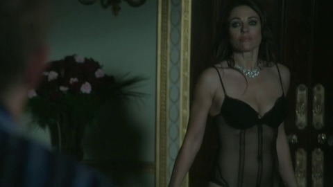 Elizabeth Hurley in The Royals (2015-2018) Underwear Black Lingerie Black Stockings 759986