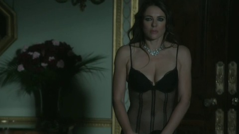 Elizabeth Hurley in The Royals (2015-2018) Underwear Black Lingerie Black Stockings 759988