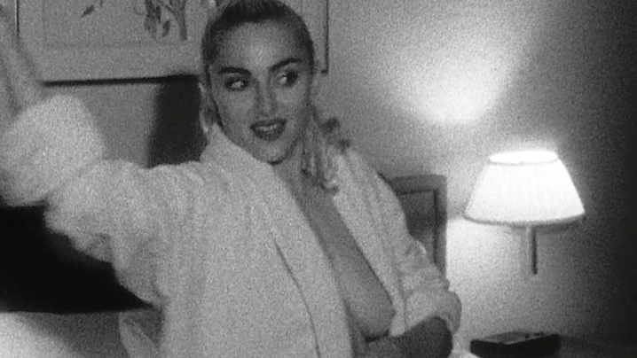 Madonna Naked in Madonna: Truth or Dare. Breasts, black and white, blonde. 708817