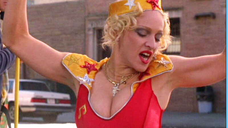 Sexiest Madonna Scene in Blue in the Face. Sexy, SFW, blonde. 542611