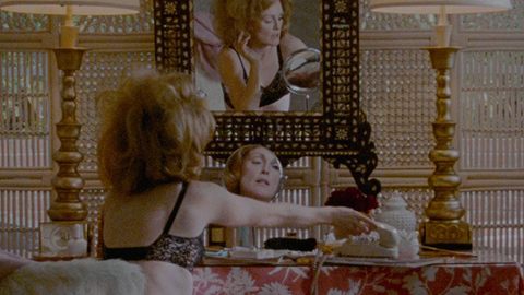 Julianne Moore in A Single Man (2009) Underwear Black Bra Looking In Mirror 686085
