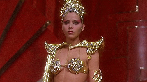 Hottest Ornella Muti Scene in Flash Gordon. Sexy, SFW, gold and diamond outfit. 714734