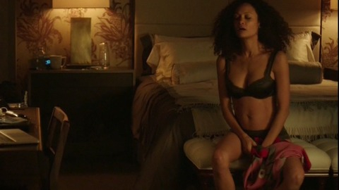 Thandiwe Newton in The Slap (2015) Sexy Underwear Bedroom Black 760313