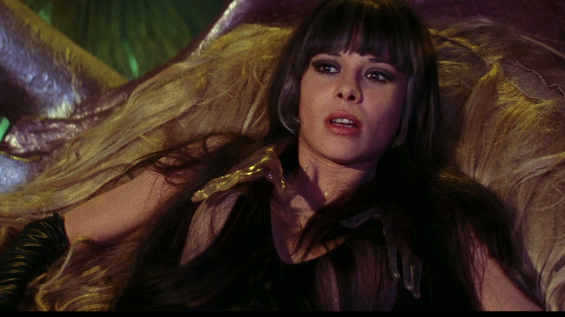 Sexiest Anita Pallenberg Scene in Barbarella. Sexy, black dress, black hair. 712867