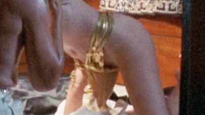 Theresa Russell Nude as Tracy. Bush, gold bikini, hairy bush. 809858