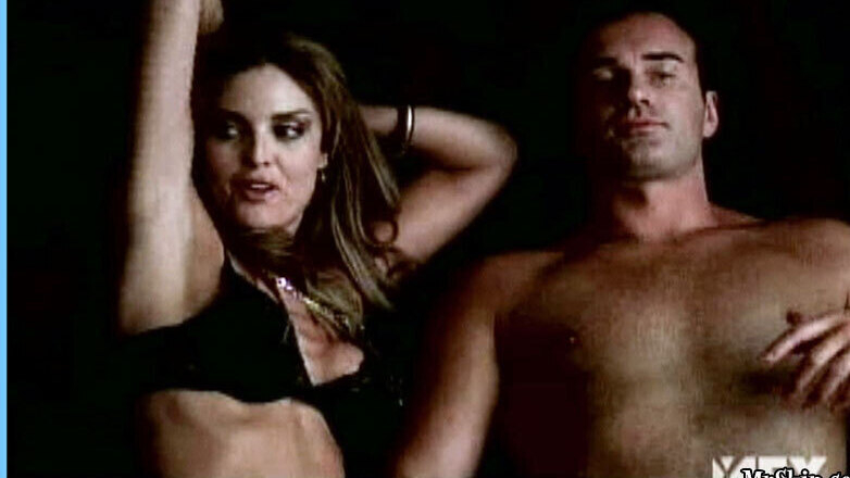 Sexiest Tracy Scoggins Scene in Nip/Tuck. Underwear, black bra, brunette. 654463