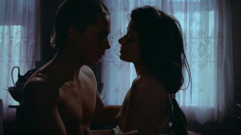 Mia Sara Naked as Alice Spangler. Breasts, couple in bed, left breast. 887481