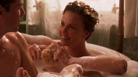 Charlize Theron in Sweet November (2001) Breasts Bath Tub Blonde 801193