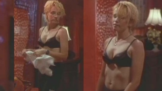 Sexiest Lea Thompson Scene in The Unknown Cyclist. Underwear, SFW, black bra. 609889