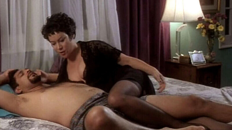 Sexiest Jennifer Tilly Scene in Relax... It's Just Sex. Sexy, black bra, cleavage. 563017