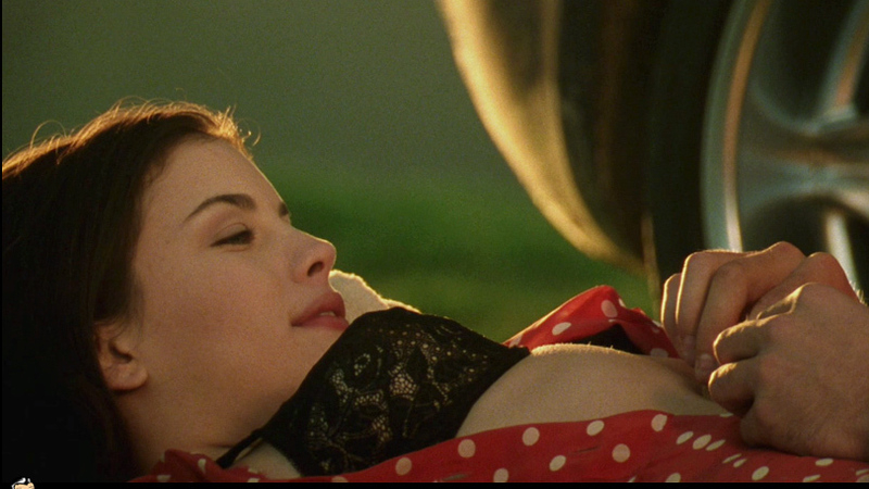 Sexiest Scenes of Grace Stamper from Armageddon. Underwear, black lace bra, bra through dress. 700763