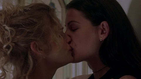 Sexiest Kyra Sedgwick Scene in What's Cooking?. Sexy, Lesbian, blonde and brunette, two girls kissing. 779083