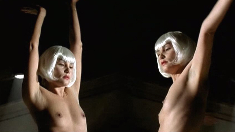 Emmanuelle Seigner Nude in Corps à corps. Breasts, Thong, blonde, hard nipples. 605764