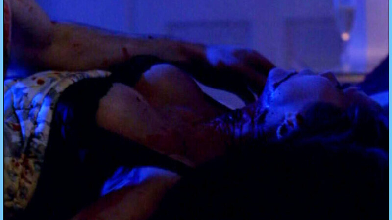 Sexiest Deborah Shelton Scene in Nightmare Boulevard. Underwear, black bra, bloody. 613681