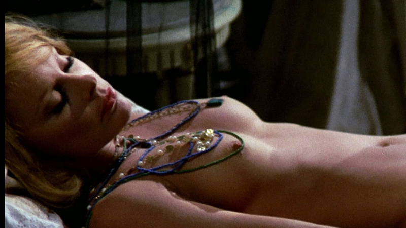 Elke Sommer Naked in The House of Exorcism. Breasts, bead necklace, being undressed. 718651