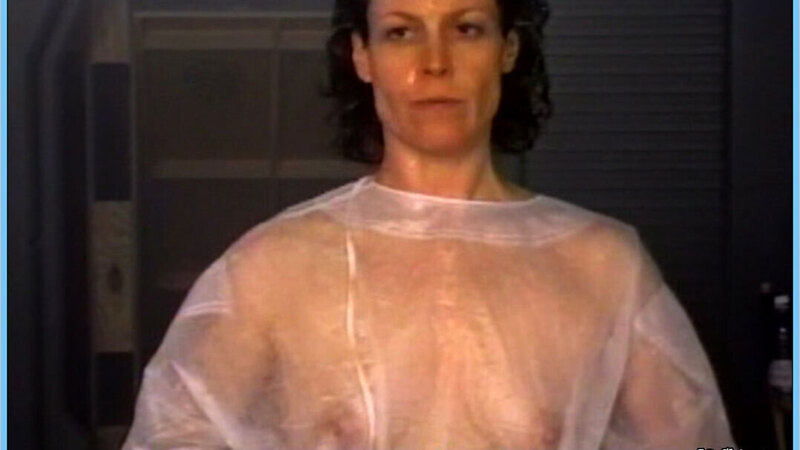 Hottest Sigourney Weaver Scene in Alien: Resurrection. Sexy, clear plastic gown, wet hair. 587192