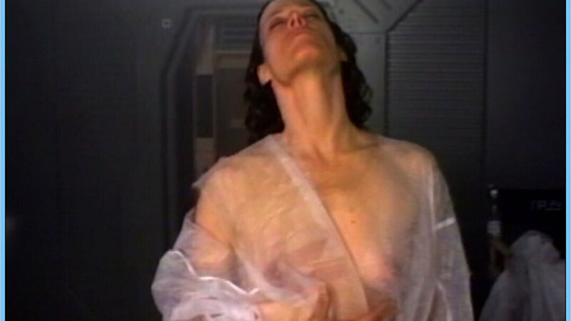 Sexiest Sigourney Weaver Scene in Alien: Resurrection. Sexy, clear plastic gown, nude. 587191