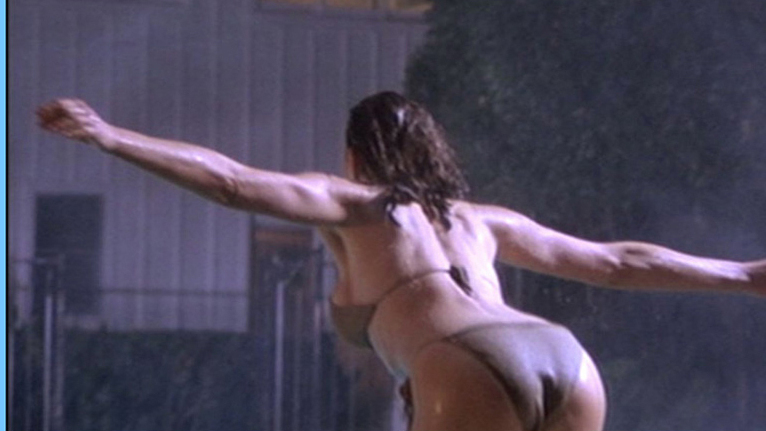 Sexiest Kari Wuhrer Scene in Final Examination. Bikini, SFW, brown bikini. 535081
