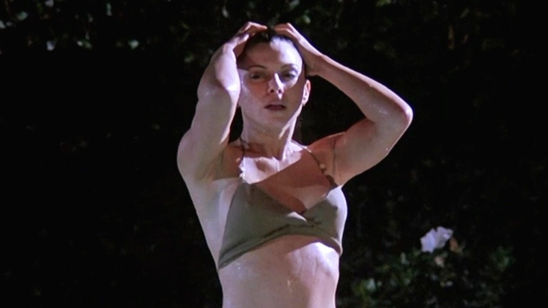 Hottest Kari Wuhrer Scene in Poison. Bikini, bikini top, brunette. 590306