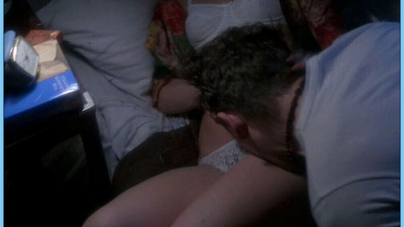 Sexiest Scenes of Hannah from Career Girls. Underwear, couple in bed, white bra. 557393