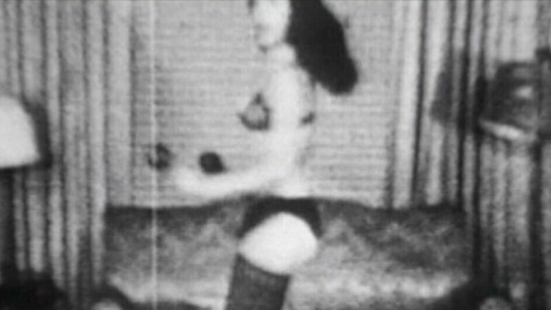 Hottest Bettie Page Scene in Tambourine Dance. Underwear, SFW, black and white. 579734