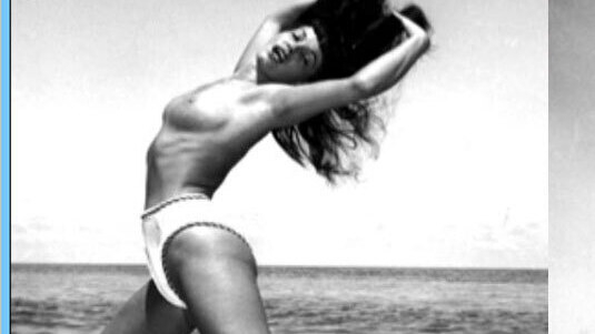Bettie Page Nude in Bettie Page: Dark Angel. Breasts, beach, black and white photos. 633616