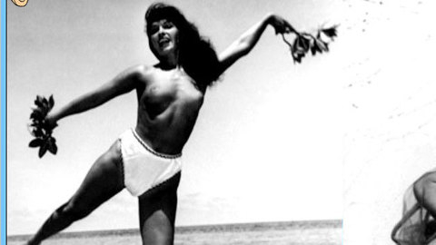 Bettie Page Naked as Herself. Breasts, black and white, black hair. 633615