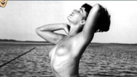 Bettie Page Nude as Herself. Breasts, black and white, black hair. 633614