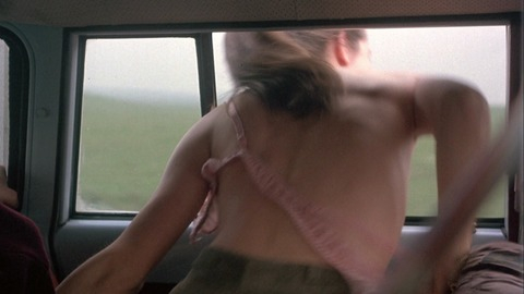 Daphne Zuniga in The Sure Thing (1985) Sexy Back Exposed Bra Pulled Down 760454