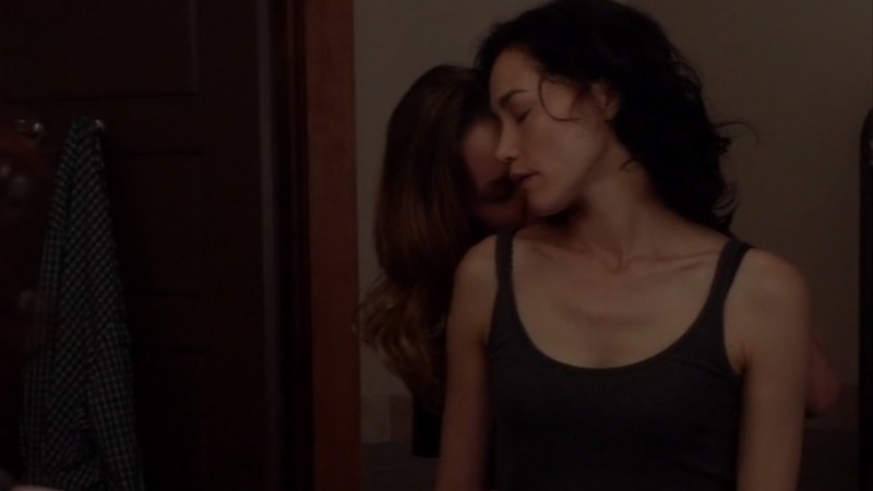 Sexiest Scenes of Julie Han from The Returned. Lesbian, SFW, black tank top. 762305
