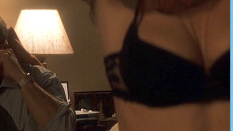 Sexiest Lena Olin Scene in Hollywood Homicide. Underwear, black bra, fully clothed man. 606745
