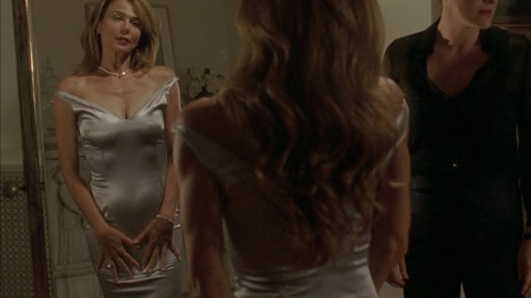 Lena Olin in The Devil You Know (2013) Sexy Cleavage Looking In Mirror 749714