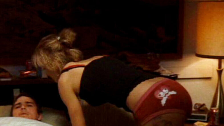 Sexiest Scenes of Isabelle Sorenson from Mozart and the Whale. Underwear, black tank top, brunette. 640025