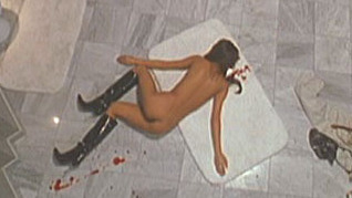 Tina from Very Bad Things Naked. Butt, blood, crime scene. 553547