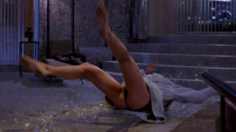 Hottest Brittney Powell Scene in Fled. Underwear, black panties, blue robe. 556220