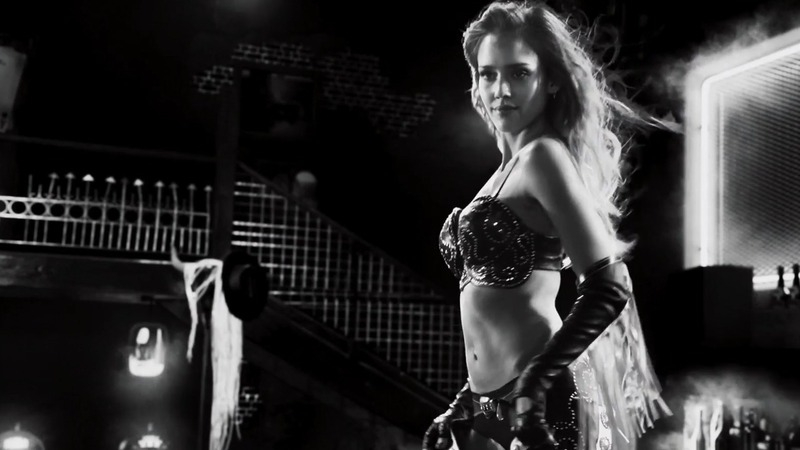 Sexiest Jessica Alba Scene in Sin City: A Dame to Kill For. Sexy, black and white, black bra. 747949