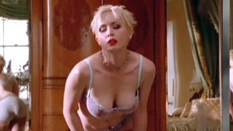 Hotel!'s Sexiest Scenes with Lysette Anthony. Underwear, blonde, cleavage. 578124
