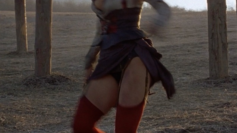 Hottest Patricia Velasquez Scene in Beowulf. Underwear, black panties, blue dress. 563834
